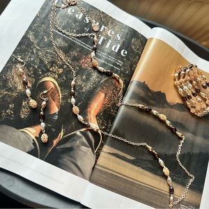 Liz Clairborne Rose Gold Beaded Set